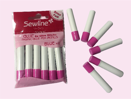 Sewline Fabric Glue Sticks this is for 2 Packs of 2 2 Pink and 2 Blue glue  Stick Refills 